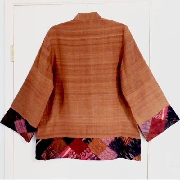 Classic Lanna Thai 100% Raw Silk Button Up Shirt Tunic - Picture 2 of 7